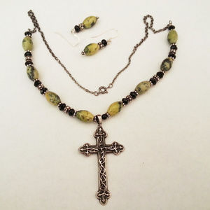 Cross and Earring Set. New.